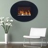 Hastings Home Hastings Home Black Oval Glass Electric Fireplace with Wall Mount 322965USZ